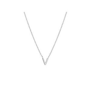Silver Initial Necklace Design:Letter V. New